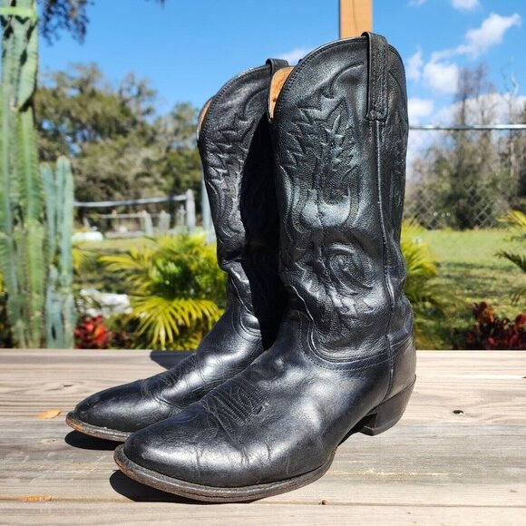 Nocona Imperial Calf Western Boots Men 10 EE Black Western Cowboy NB2005 FLAW - Picture 3 of 16